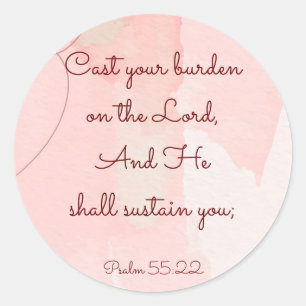 Sticker Rond Encouragement inspirationnel Bible Verse Psaume 55