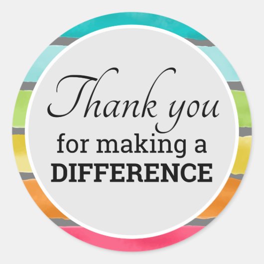 Sticker Rond Encouragement Merci de faire une différence (Devant)