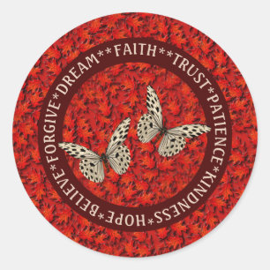 Sticker Rond encouraging Words Affaire Leaves