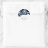 Sticker Rond Encre abstraite fluide or marine scintillant Maria (Sac)