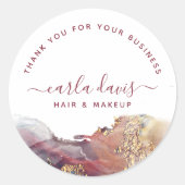 Sticker Rond Encre D'Aquarelle Liquide D'Art Moderne Purple Et (Devant)