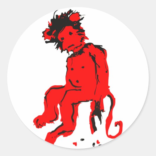 Sticker Rond encre de singe (Devant)