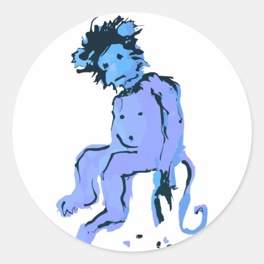 Sticker Rond encre de singe (Devant)