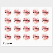 Sticker Rond Encre Rose De Gratitude (Feuille)