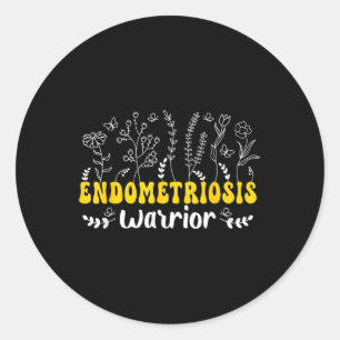 Sticker Rond Endo Warrior Shirt Endometriosis Fighter Endo Awar