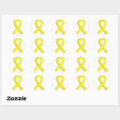 Sticker Rond Endometriose Ribbon jaune 3 (Feuille)