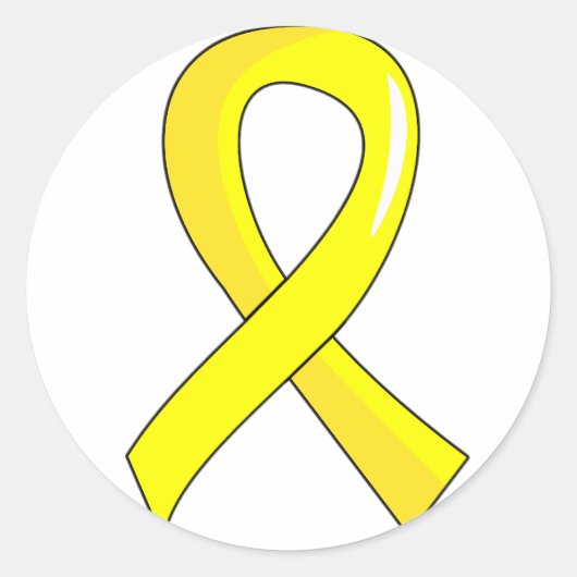Sticker Rond Endometriose Ribbon jaune 3 (Devant)