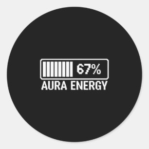 Sticker Rond Énergie Aura À 67 Six Sept Mème 