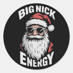 Sticker Rond Énergie Big Nick Lunettes de soleil drôles de Père