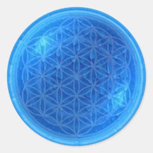 Sticker Rond Énergie de l'eau avec fleur de vie