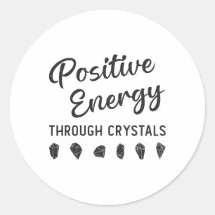 Sticker Rond Energie Positive Crystal À Travers Crystals Healer