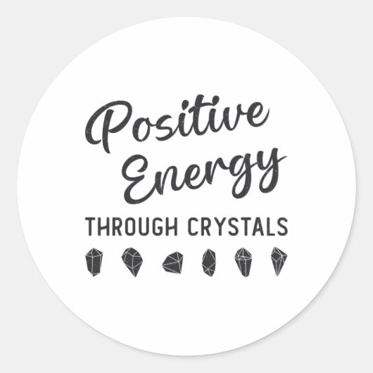 Sticker Rond Energie Positive Crystal À Travers Crystals Healer (Devant)