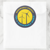 Sticker Rond Énergie Renouvelable Pour Un Monde Durable (Sac)