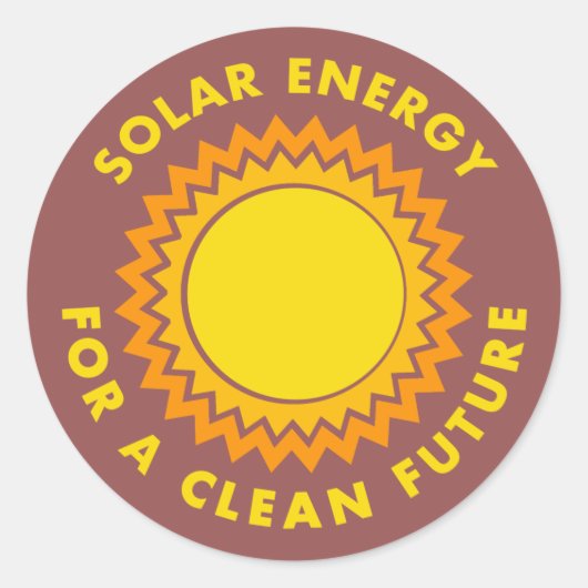 Sticker Rond Énergie Solaire Pour Un Avenir Propre (Devant)