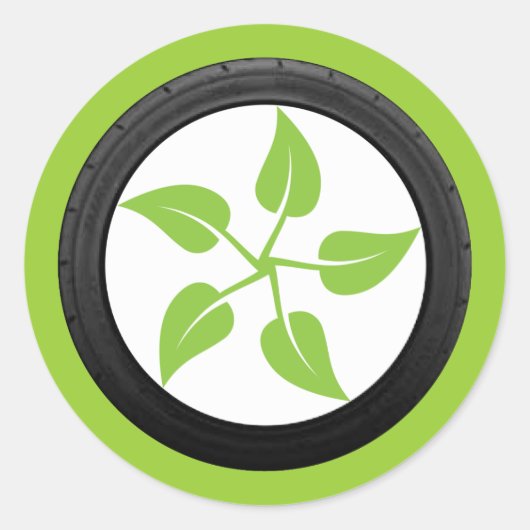 Sticker Rond Énergie verte propre (Devant)