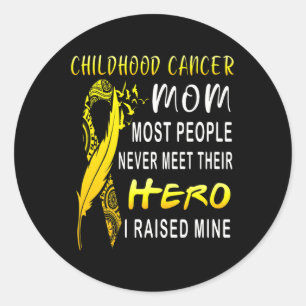 Sticker Rond Enfance Cancer Fighter Maman Mon Fils Est Mon Héro