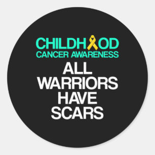 Sticker Rond Enfance Cancer Survivant Soutien Guerrier 5