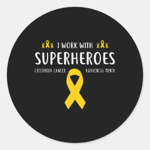 Sticker Rond Enfance pédiatrique Cancer Sensibilisation Cadeaux