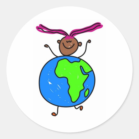 Sticker Rond Enfant africain (Devant)