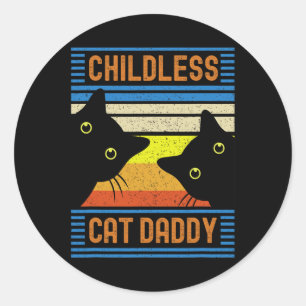 Sticker Rond Enfant Chat Daddy 2024 Pour Président Chat Papa