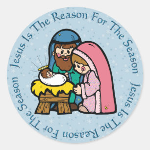Sticker Rond Enfant Comme Manger / Jésus Raison