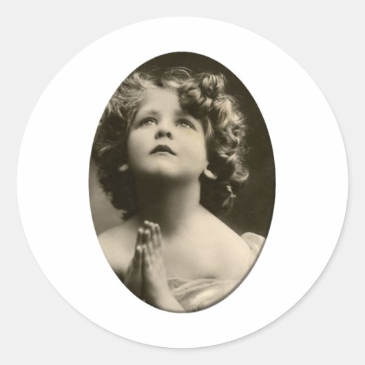 Sticker Rond Enfant dans la prière (Devant)