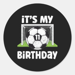 Sticker Rond Enfant de 11 ans Foot 11e Anniversaire Joueur Enfa