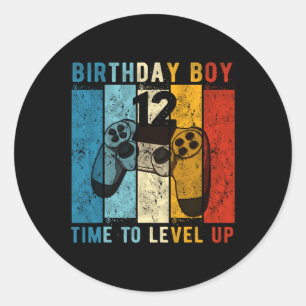 Sticker Rond Enfant De 12 Ans Garçon 12 Temps De Niveau Jusqu'A