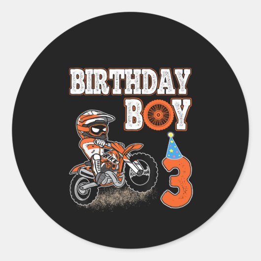 Sticker Rond Enfant de 3 ans - Enfant d'anniversaire - Vélo de (Devant)