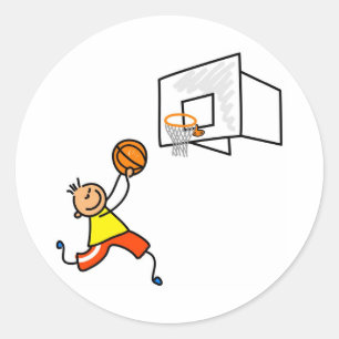Sticker Rond Enfant de basket-ball