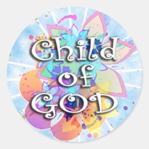 Sticker Rond Enfant de Dieu, en pastel