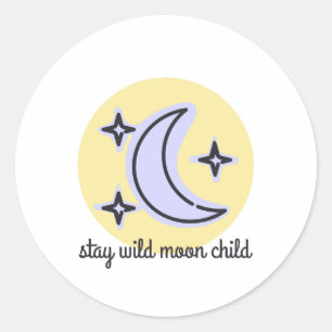 Sticker Rond Enfant de lune sauvage de séjour