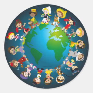 Sticker Rond Enfant du monde