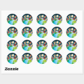 Sticker Rond Enfant du monde (Feuille)