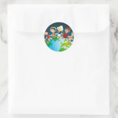 Sticker Rond Enfant du monde (Sac)