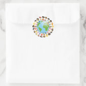 Sticker Rond Enfant du monde (Sac)