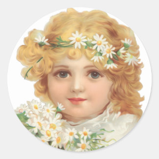 Sticker Rond Enfant du printemps