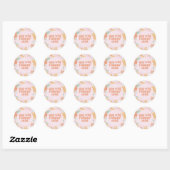 Sticker Rond Enfant Fleur Retro Floral Anniversaire (Feuille)