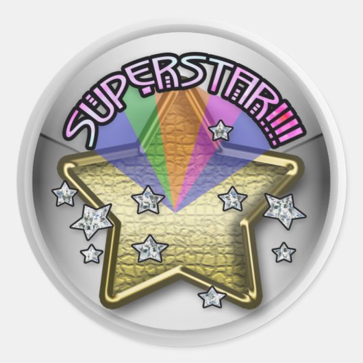 Sticker Rond enfant superstar (Devant)