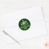 Sticker Rond Enfant tracteur vert (Enveloppe)