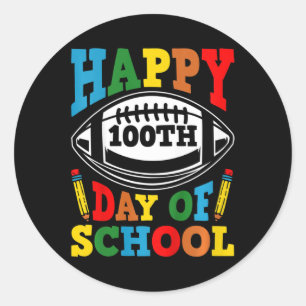 Sticker Rond Enfants 100 Jours D'École Enfants Garçons Joyeux 1