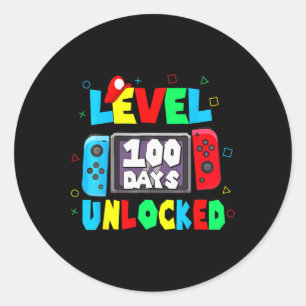 Sticker Rond Enfants 100ème De L'École Chemise Niveau 100 Jours