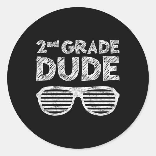 Sticker Rond Enfants 2e année Dué 2e année Retour à l'école (Devant)