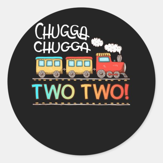 Sticker Rond Enfants 2e anniversaire Boy Train Chugga Chugga De (Devant)