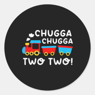 Sticker Rond Enfants 2e anniversaire Boy Train Chugga Chugga De