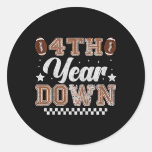 Sticker Rond Enfants 4e année de football bas fête d'anniversai