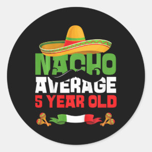 Sticker Rond Enfants 5 ans Fiesta mexicaine 5ème anniversaire
