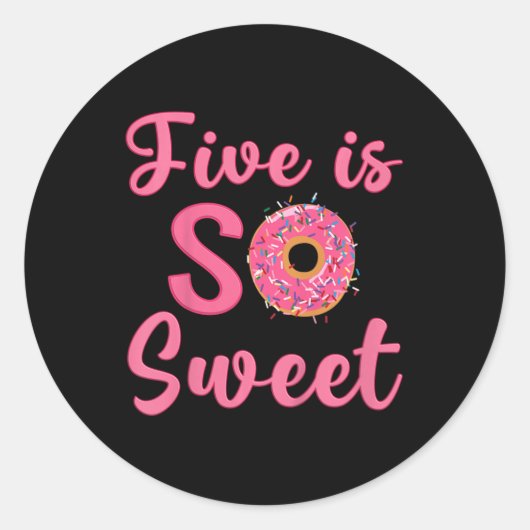 Sticker Rond Enfants 5e Donut Anniversaire fête 5 ans Sweet (Devant)