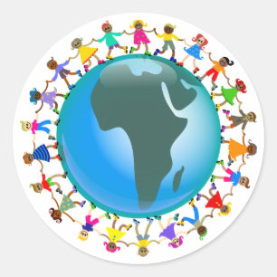 Sticker Rond Enfants africains