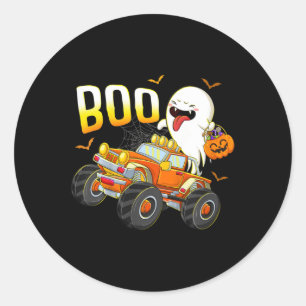 Sticker Rond Enfants Amusants Boo équitation Monster Camion Hal